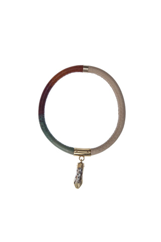Petallic leather bangle