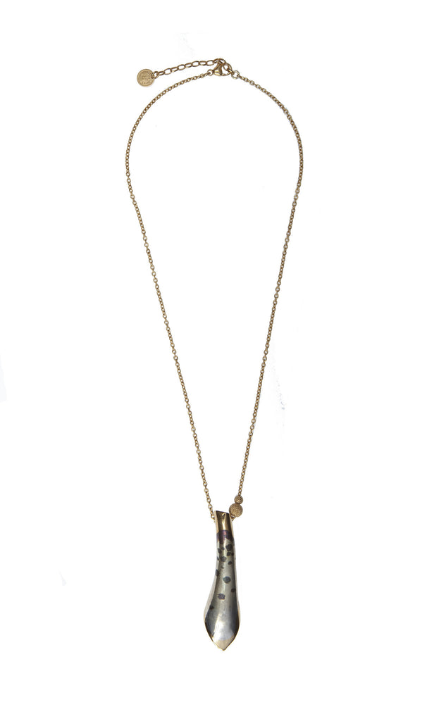 Gold tubular petal necklace