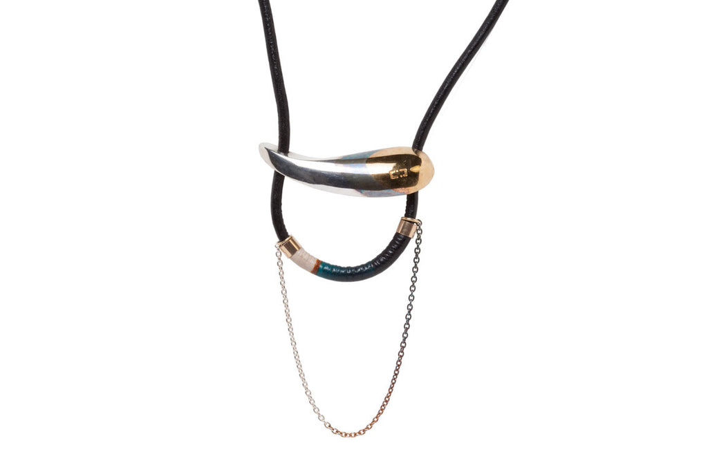 Tusk and Leather Necklace