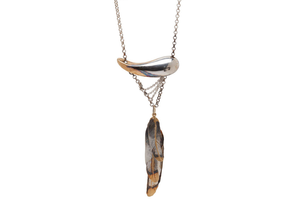 Tusk and Feather Necklace
