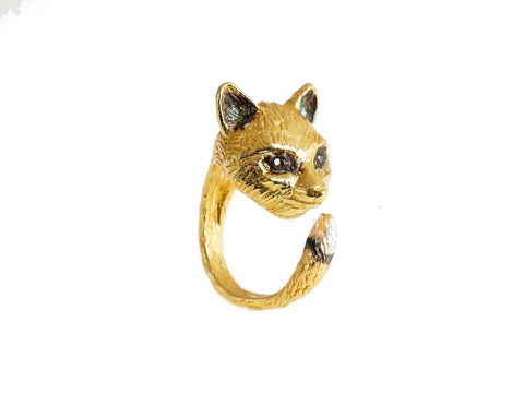 Gold Fennec Fox Ring