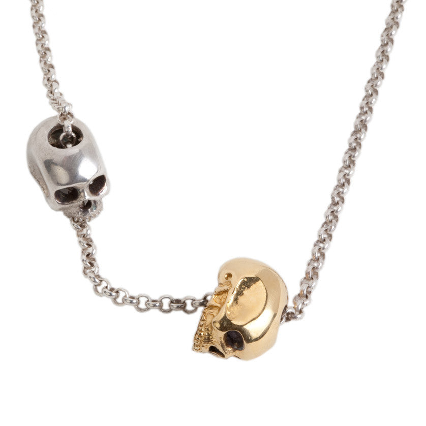 Lovers Leap Double Skull Necklace